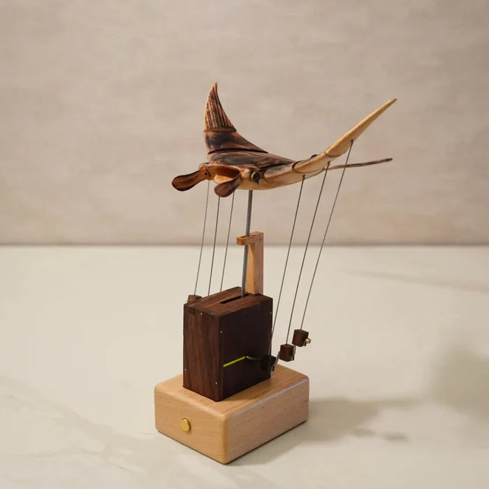 Handmade wooden manta ray
