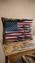 Wooden American flag